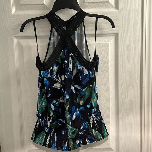 NWT WHBM Cross Front MJ Halter-Elana Leaf Black-SZ-Medium - Picture 5 of 10